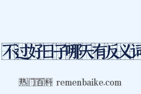 不过好日子哪天有反义词是什么意思的图片